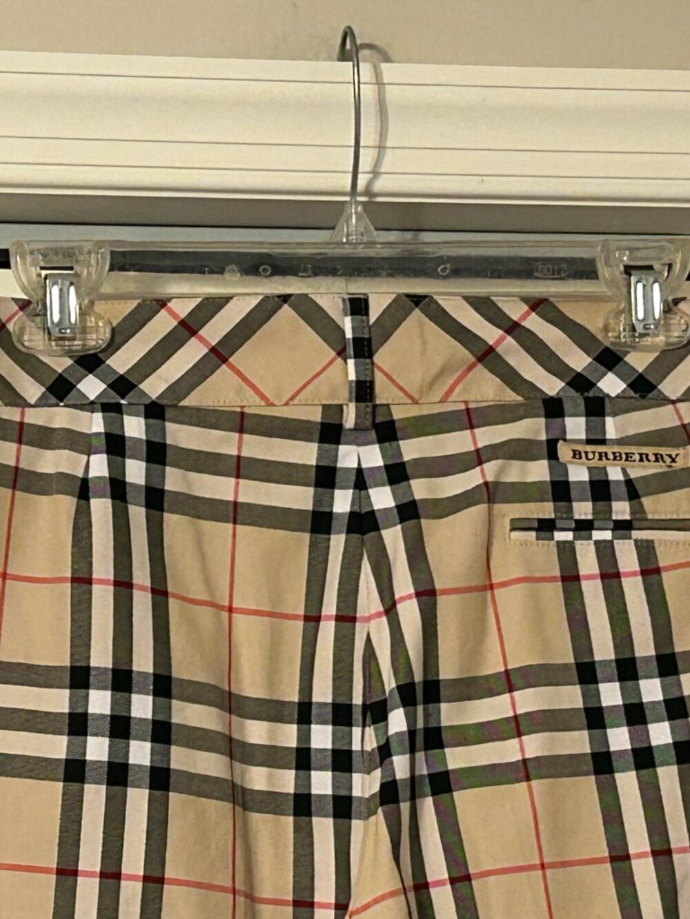 Womens BURBERRY Golf Sz 8 Nova Check Plaid Pattern Cropped Pants - Picture 5 of 7